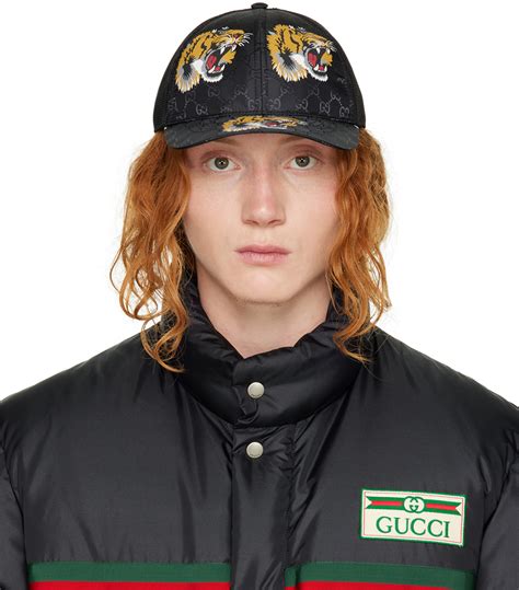 gucci tiger cap black